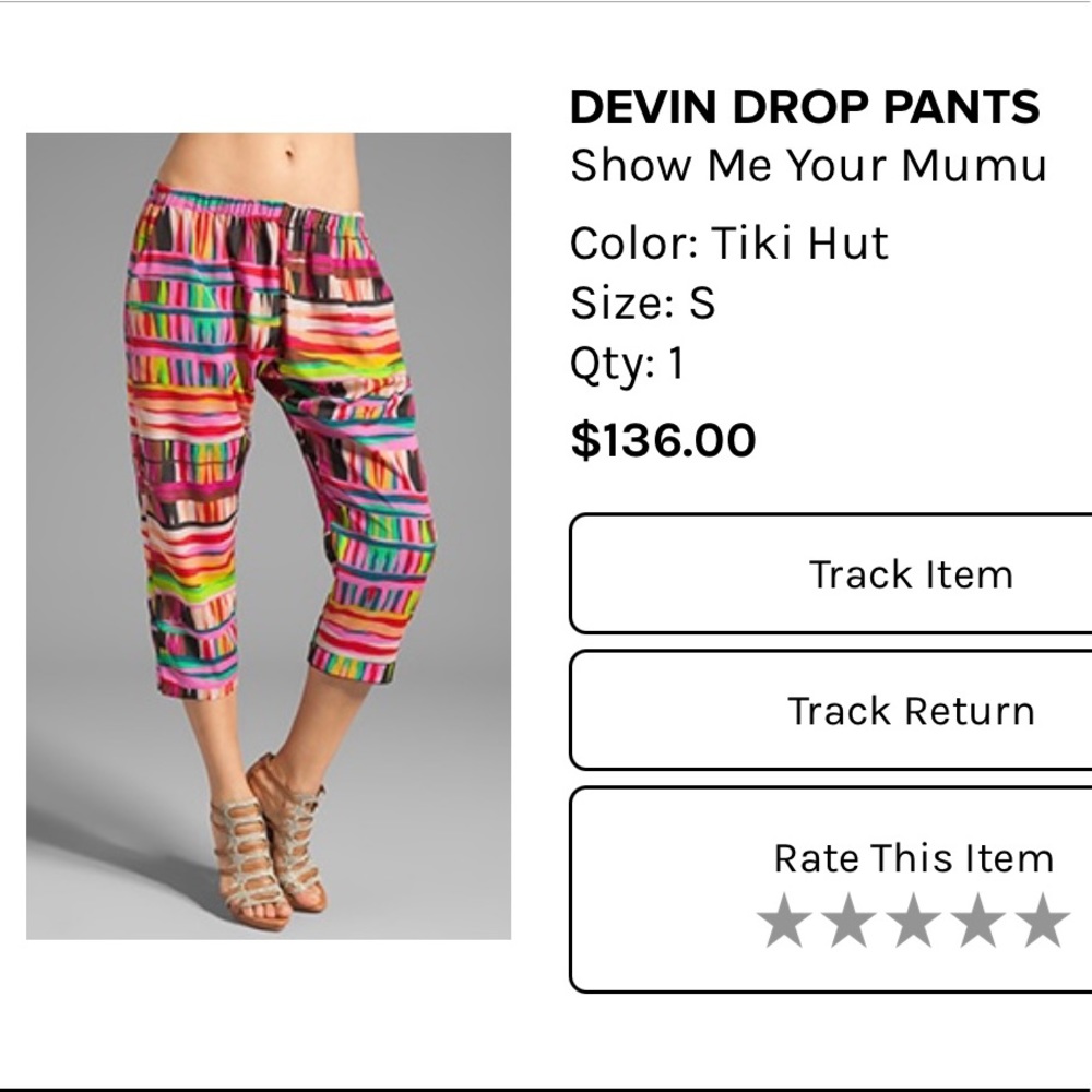 Show Me Your Mumu Devin Drop Tiki Pants small